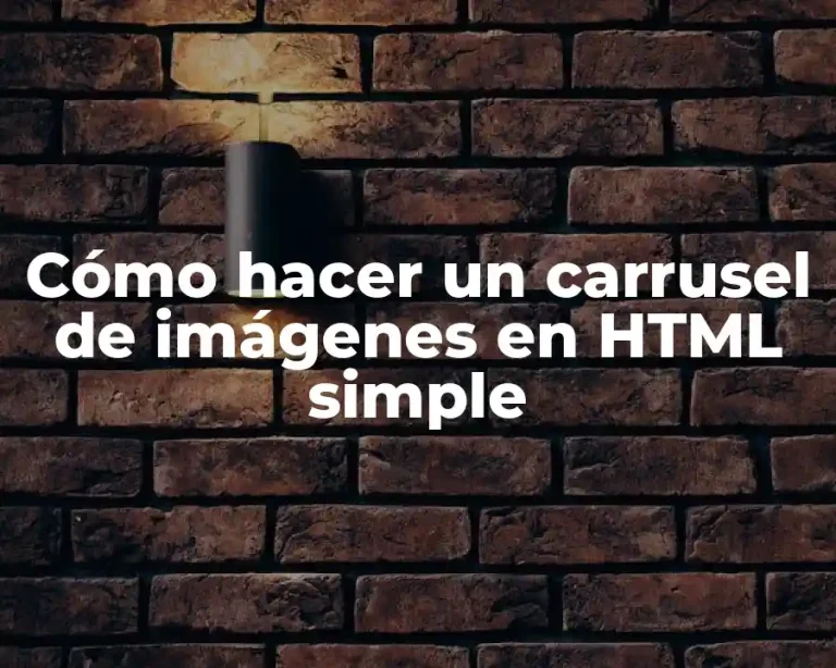 Cómo hacer un carrusel de imágenes en HTML simple
