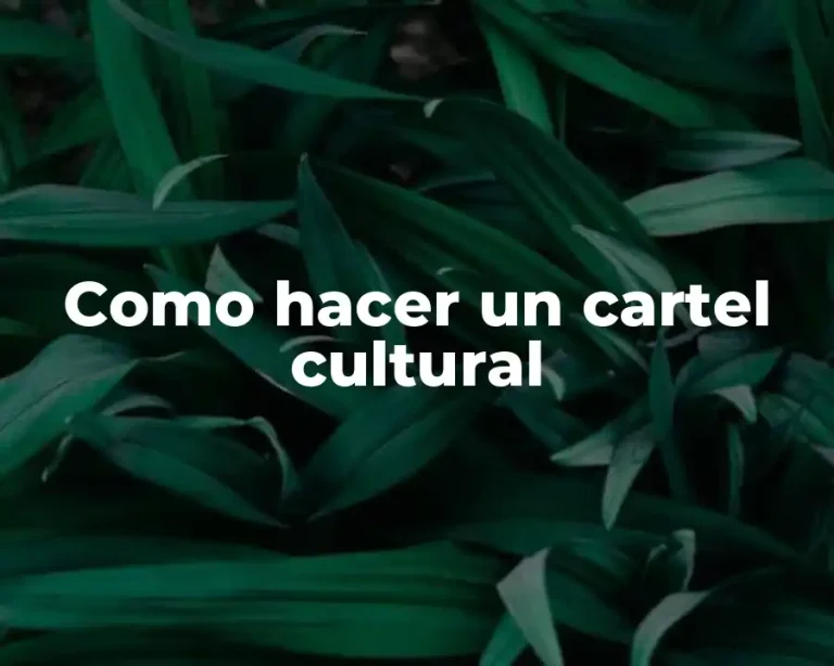 Como hacer un cartel cultural