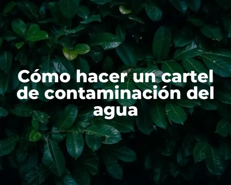 Cómo hacer un cartel de contaminación del agua