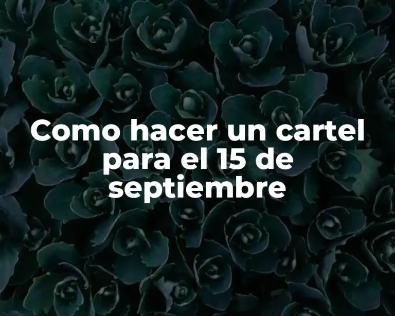 Como hacer un cartel para el 15 de septiembre