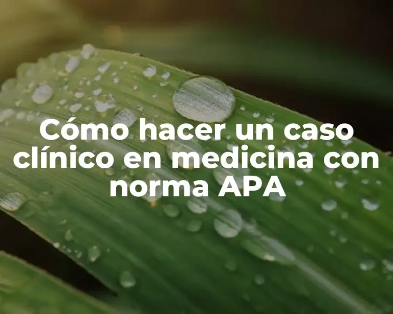 Cómo hacer un caso clínico en medicina con norma APA