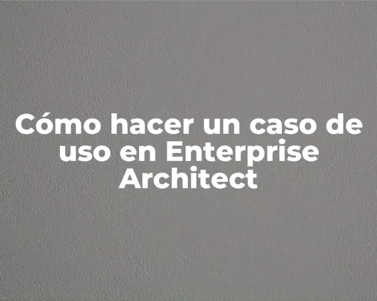 Cómo hacer un caso de uso en Enterprise Architect