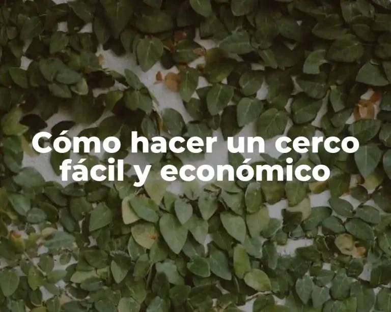 Cómo hacer un cerco fácil y económico