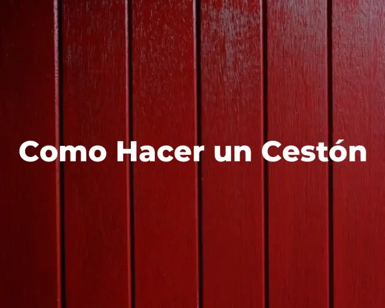 Como Hacer un Cestón