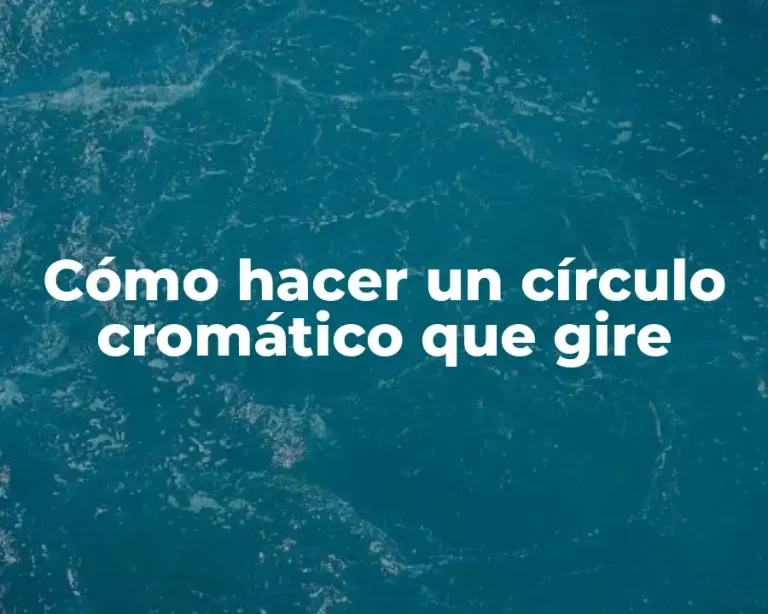 Cómo hacer un círculo cromático que gire