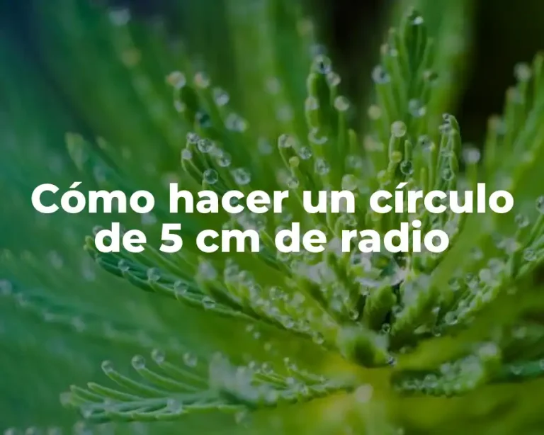 Cómo hacer un círculo de 5 cm de radio