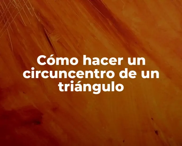 Cómo hacer un circuncentro de un triángulo