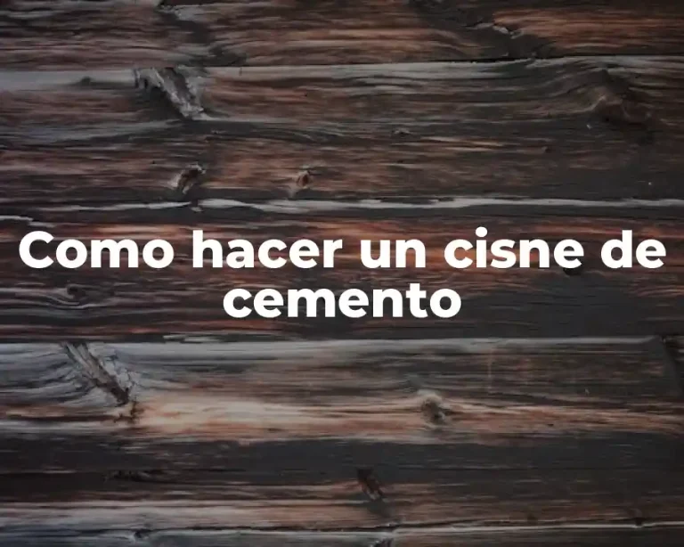 Como hacer un cisne de cemento