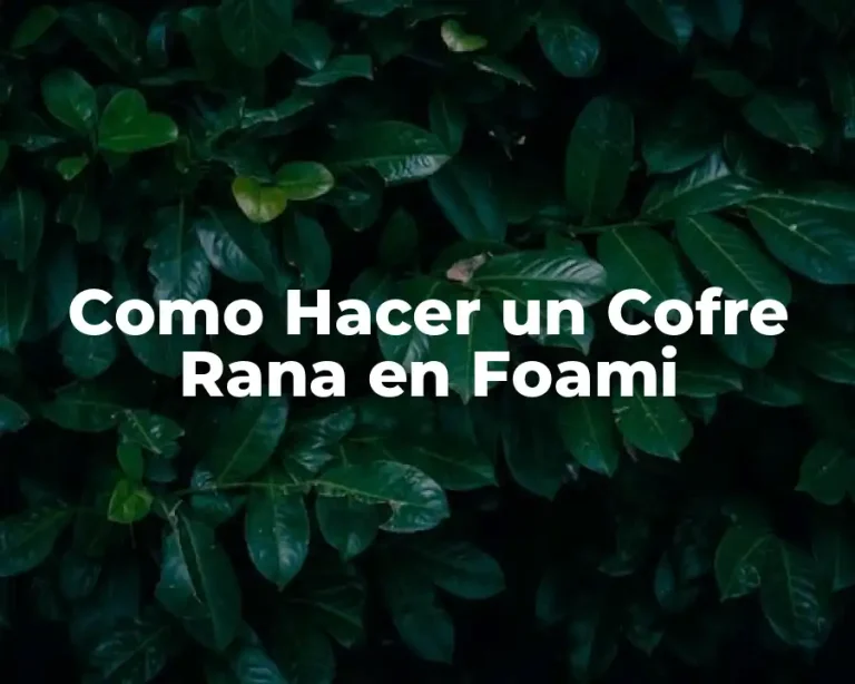 Como Hacer un Cofre Rana en Foami