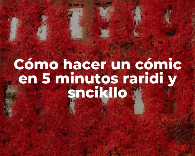 Cómo hacer un cómic en 5 minutos raridi y sncikllo