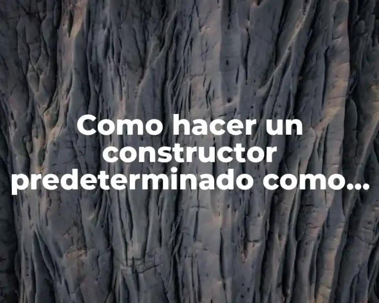 Como hacer un constructor predeterminado como hora por defecto