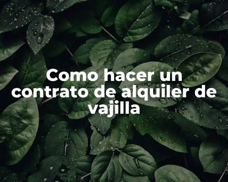Como hacer un contrato de alquiler de vajilla