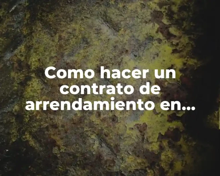 Como hacer un contrato de arrendamiento en México