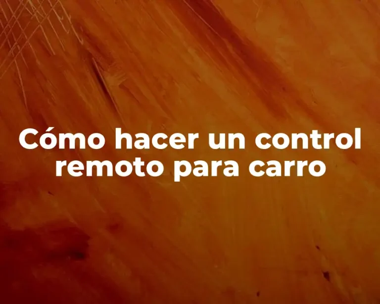 Cómo hacer un control remoto para carro