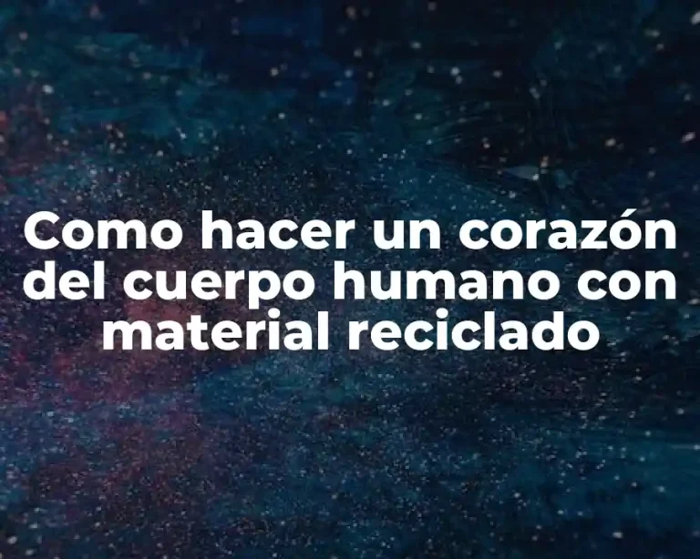 Como hacer un corazón del cuerpo humano con material reciclado