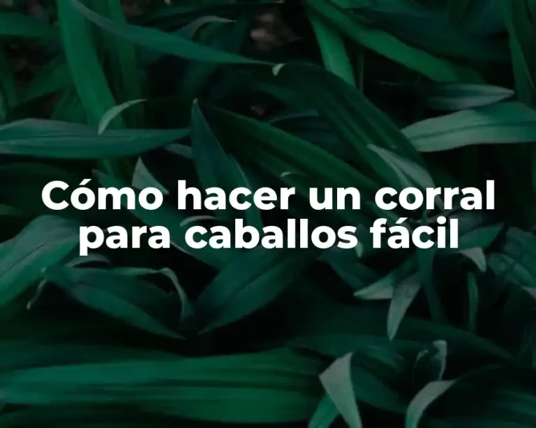 Cómo hacer un corral para caballos fácil