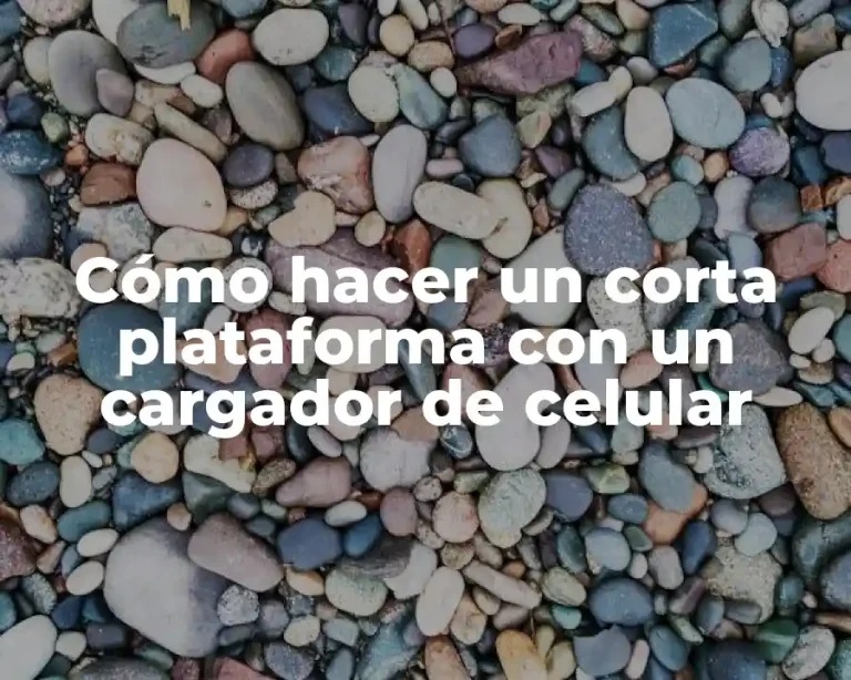 Cómo hacer un corta plataforma con un cargador de celular