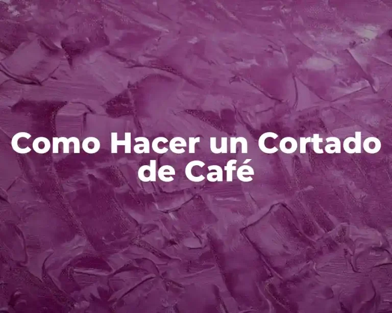 Como Hacer un Cortado de Café