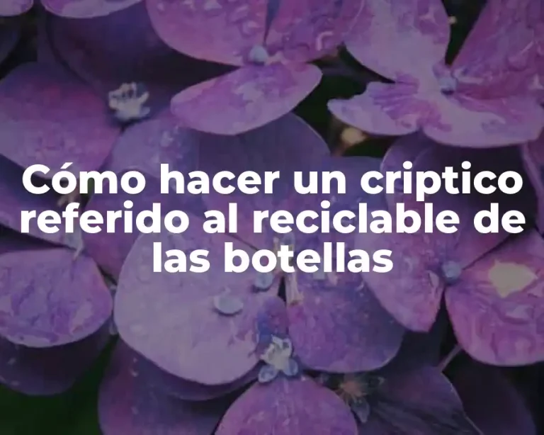 Cómo hacer un criptico referido al reciclable de las botellas