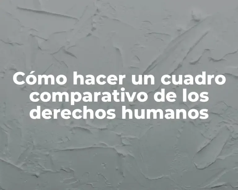 Cómo hacer un cuadro comparativo de los derechos humanos