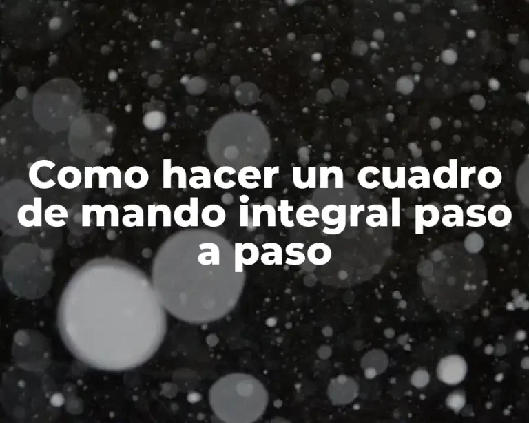 Como hacer un cuadro de mando integral paso a paso