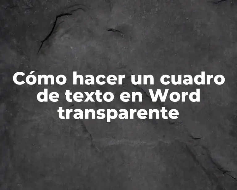 Cómo hacer un cuadro de texto en Word transparente