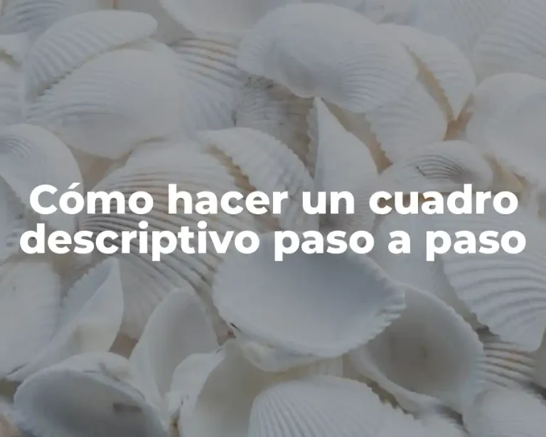 Cómo hacer un cuadro descriptivo paso a paso