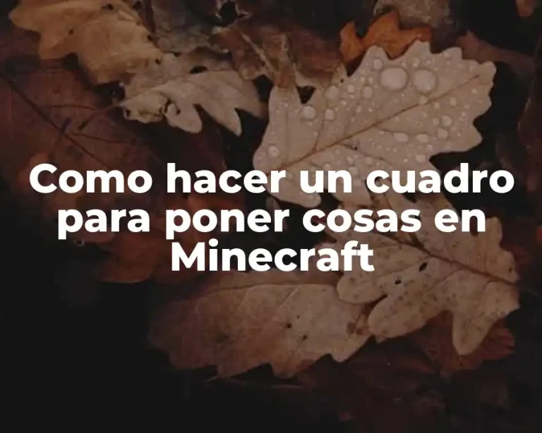 Como hacer un cuadro para poner cosas en Minecraft