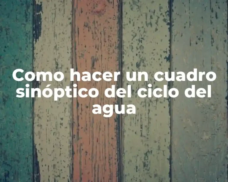 Como hacer un cuadro sinóptico del ciclo del agua