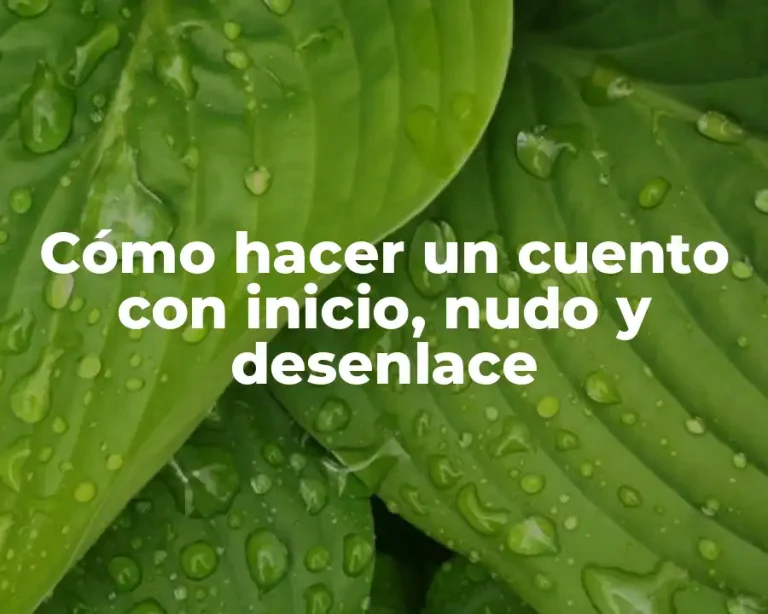 Cómo hacer un cuento con inicio, nudo y desenlace