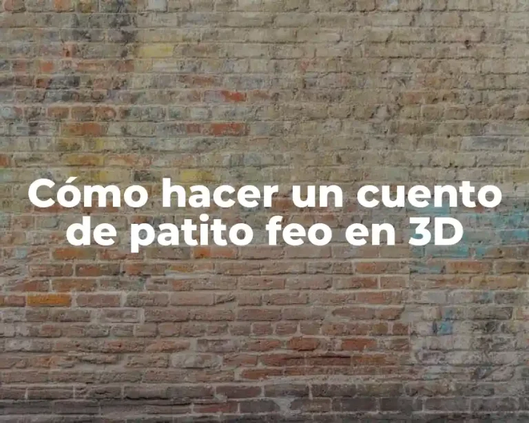Cómo hacer un cuento de patito feo en 3D