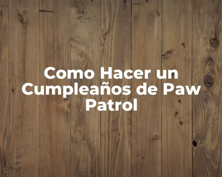 Como Hacer un Cumpleaños de Paw Patrol