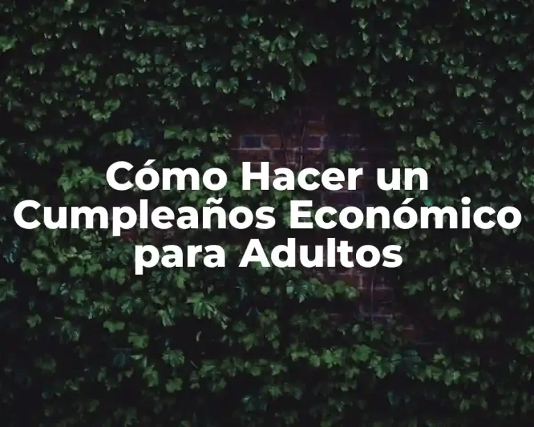 Cómo Hacer un Cumpleaños Económico para Adultos