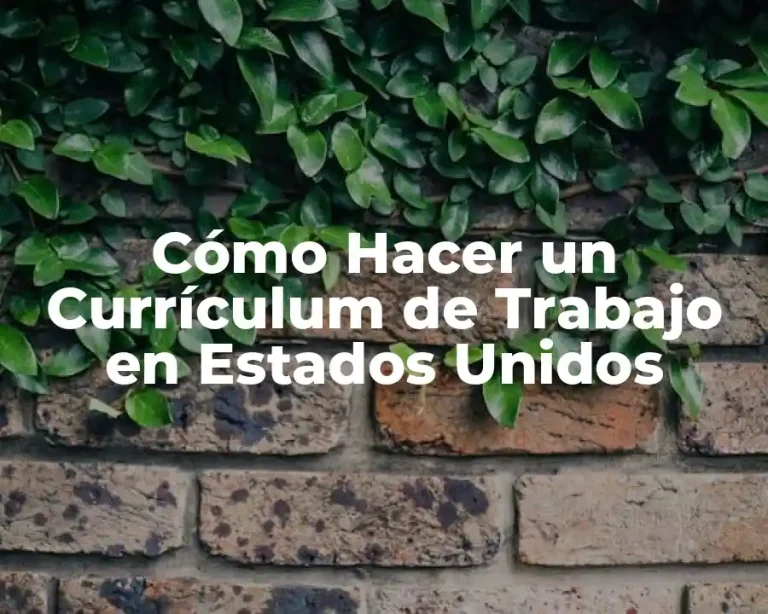 Cómo Hacer un Currículum de Trabajo en Estados Unidos