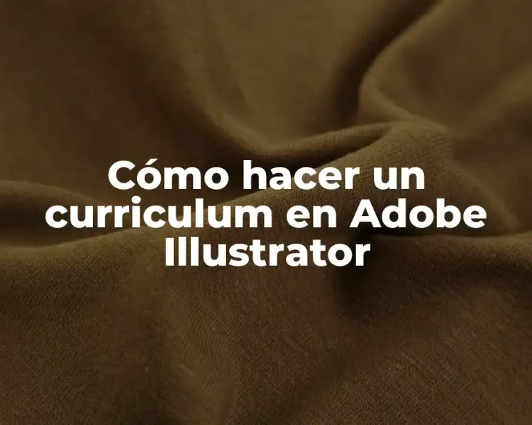 Cómo hacer un curriculum en Adobe Illustrator