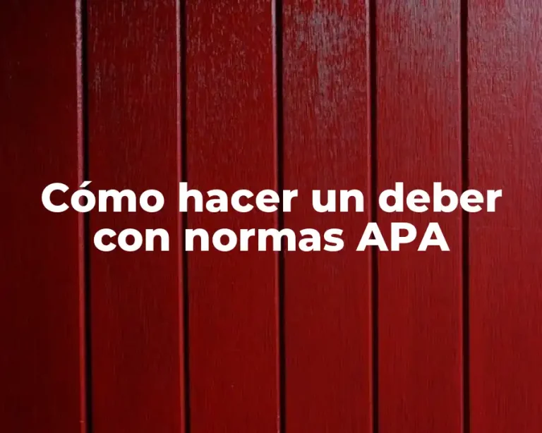 Cómo hacer un deber con normas APA