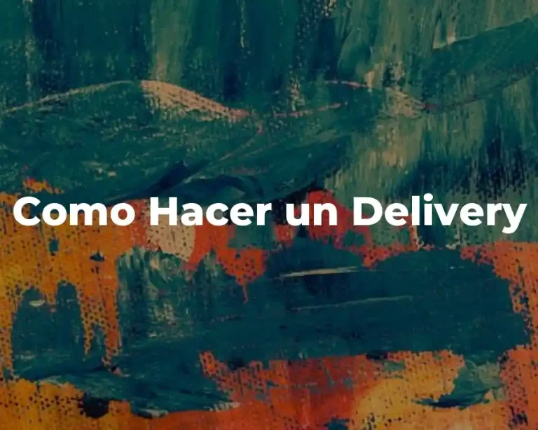 Como Hacer un Delivery