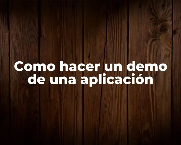 Como hacer un demo de una aplicación