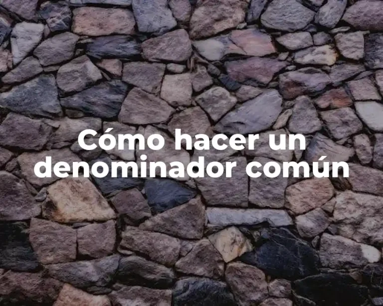 Cómo hacer un denominador común