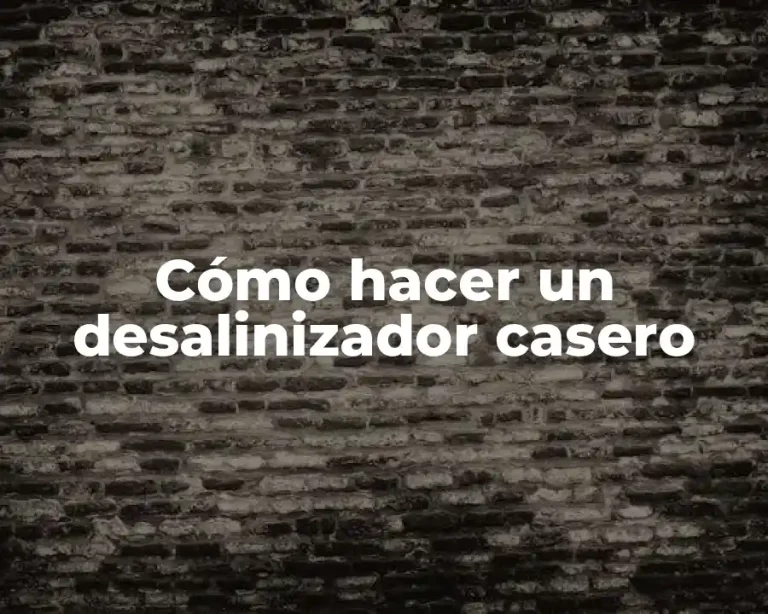 Cómo hacer un desalinizador casero