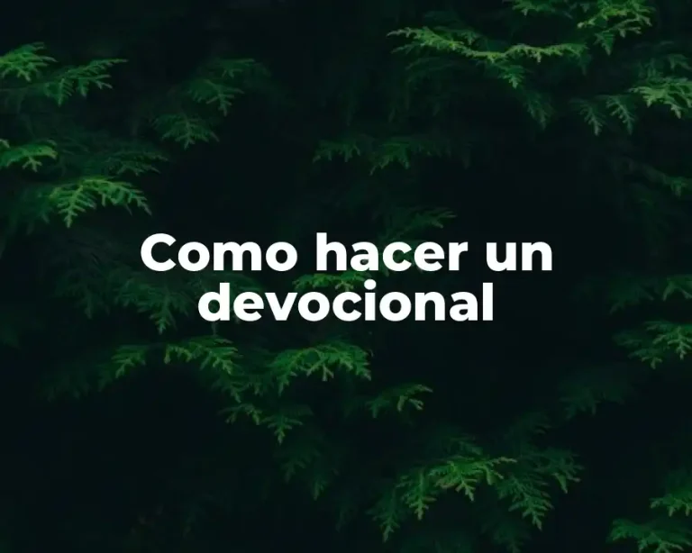 Como hacer un devocional