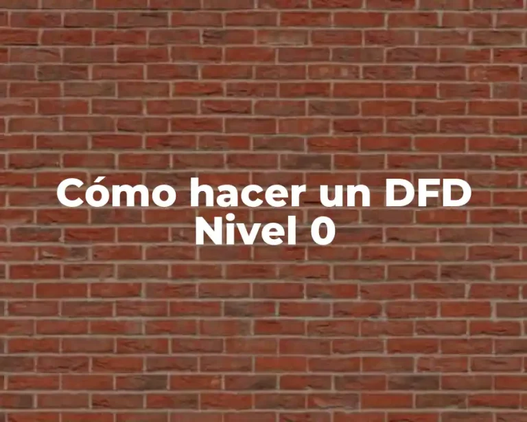 Cómo hacer un DFD Nivel 0