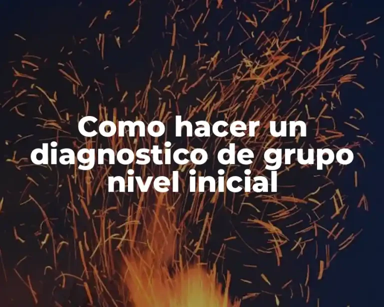 Como hacer un diagnostico de grupo nivel inicial