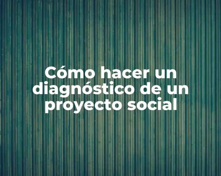 Cómo hacer un diagnóstico de un proyecto social