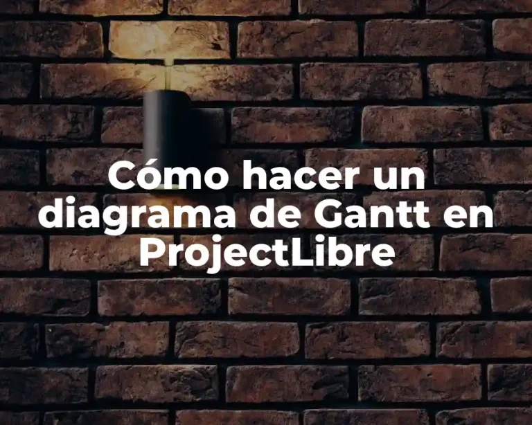 Cómo hacer un diagrama de Gantt en ProjectLibre