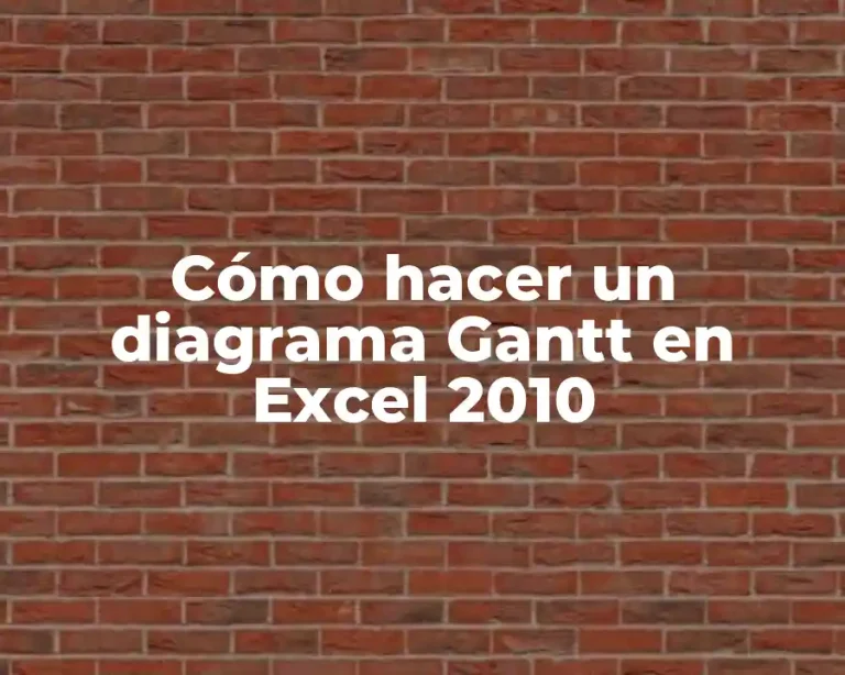 Cómo hacer un diagrama Gantt en Excel 2010