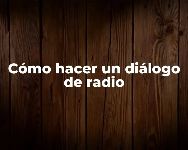 Cómo hacer un diálogo de radio