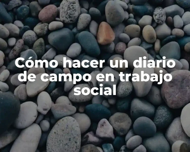 Cómo hacer un diario de campo en trabajo social