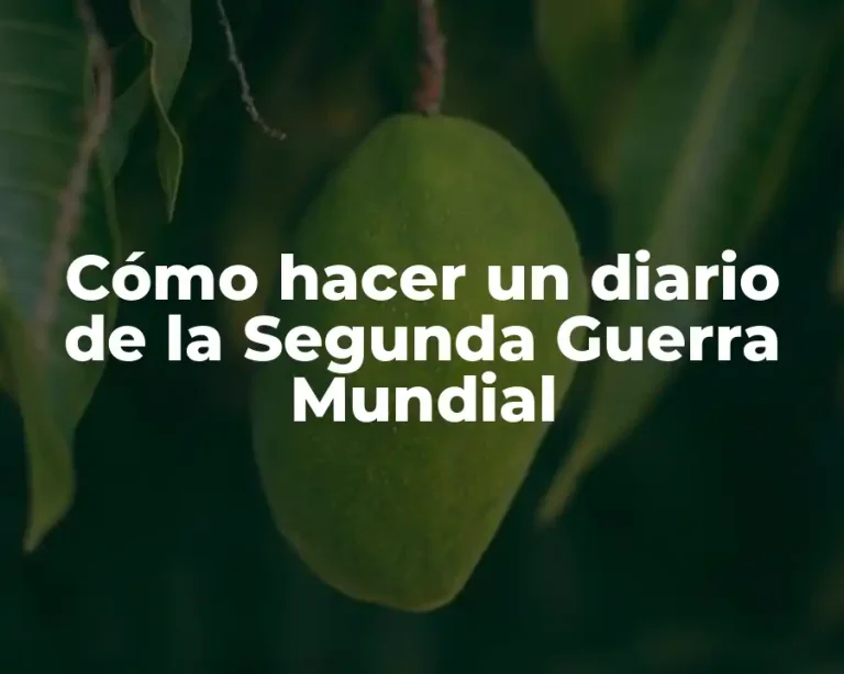 Cómo hacer un diario de la Segunda Guerra Mundial