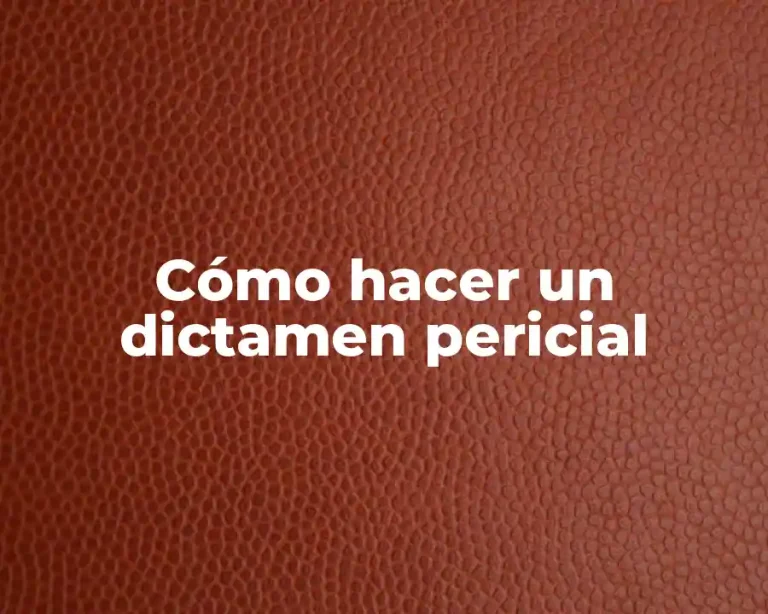 Cómo hacer un dictamen pericial